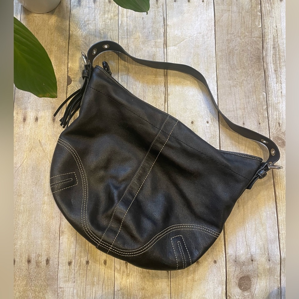 COACH Black Leather Shoulder Bag - Picture 3 of 14